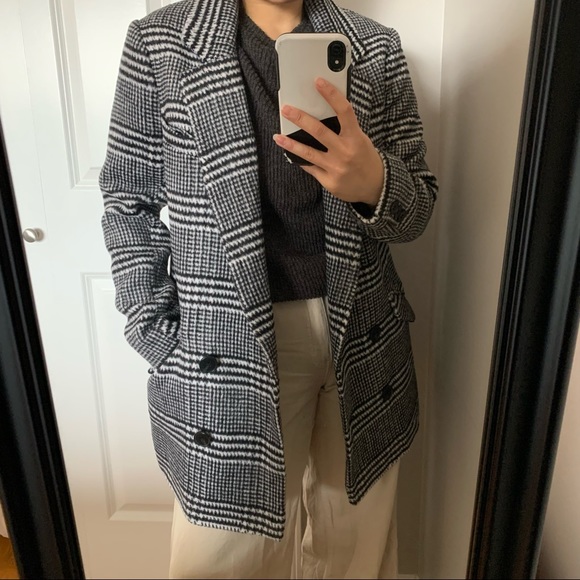 ASOS Design Petite Checked Pea Coat - Picture 3 of 10